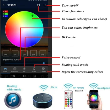 50pcs/veľa Smart WIFI Phone Ovládanie RGB/RGBW 31mm 12V Nepremokavé Terasa, Schodisko, Krok LED Palube Železničnej Svetlá pre Alexa GoogleHome