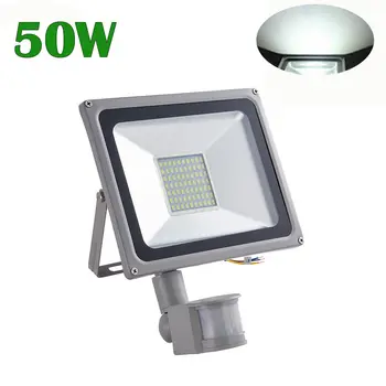 50W LED Svetlomet Pozornosti Vodeodolné IP65 PIR LED Projektor Lampa Snímač Pohybu Povodňových Lampa LED Senzor Vonkajšie Osvetlenie AC220V