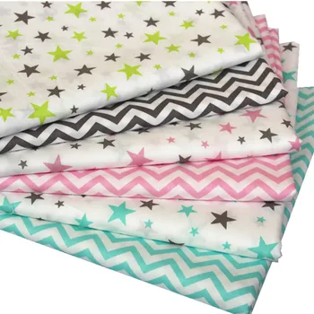 50x40cm 6pcs/set 3 farby stars Bavlnenej Tkaniny prešívanie Dieťa Handričkou Deti posteľná bielizeň patchwork tkaniva bytový Textil Šitie textílie
