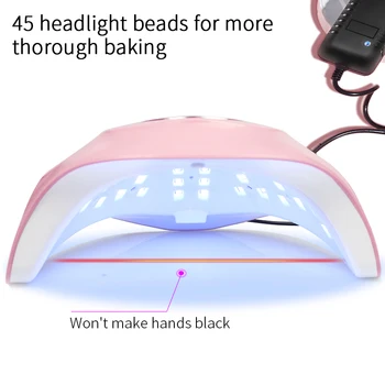54W LED Uv Lampa Prenosná Lampa na Nechty, Profesionálne UV Nechty, Vlasy USB Gél Lampa Eco-friendly Nechtov Svetlo Manikúra Stroj Lampa