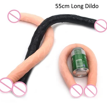 55 cm Dlhý Sex Skutočný Penis Dvojité Hlavu Dilda Masturbator pre Ženy, Lesbický Sex, Vibrátor G-Spot Vaginálne Prostaty Análny Stimulátor Plug