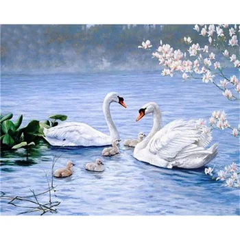 5D Diamond Maľovanie Swan Zvierat Plný Vrták Námestie Kolo Diamond Výšivky Mozaiky Drahokamu Obrázok Cross Stitch Auta Domova