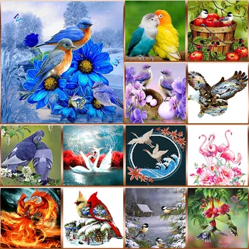 5D DIY Diamond Maľby Zvierat Papagáj Kvet, Vták, Zviera Diamond Výšivky Domácnosť, Dekorácie Vianoce