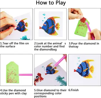 5d DIY Diamond Maľovanie Mozaiky Deti Diamond Výšivky Plné Námestie 3D trojrozmerné obrazy Krížovej Stith Farby s Diamond