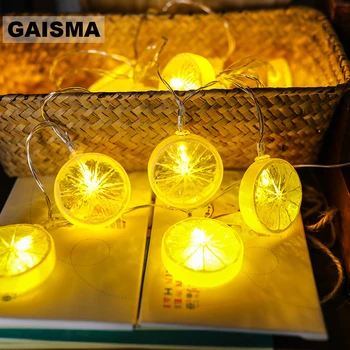 5M 20 Žiarovky Citrón LED Rozprávkových Svetiel Garland Vianočné String Svetlá Svadobné Dekorácie Pre Dovolenku Strany Spálňa Osvetlenie Reťazca