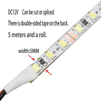 5m DC12V 2835 vinuté perly 120 za meter holé doska mäkká lampa pás môže byť rezané alebo pozdĺžne lineárne inžinierstva osvetlenie príslušenstvo