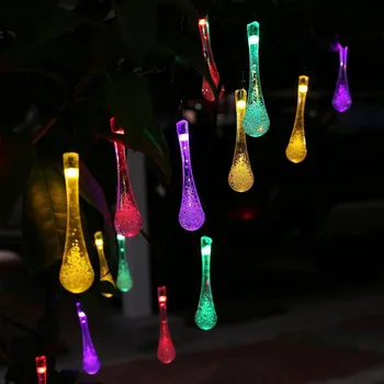 5M20 Svetla Slnečnej Nočné Svetlo Kvapka Vody LED Reťazec Osvetlenie, Vianočná Kvapka Typ Dekoratívne String Svetlá LED Svietidlo