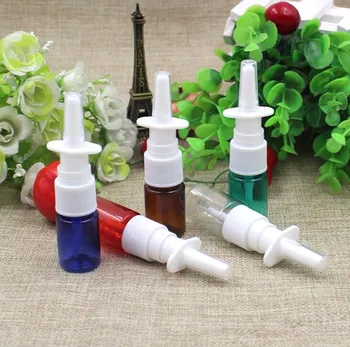 5ML farebný PET Prázdne Jemné Nosový Spray Mist Plastové Fľaše, Kozmetické nosový Sprej Fľaša Parfum Cestovná Fľaša(doprava Zadarmo)