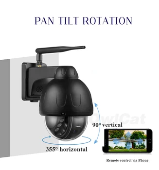 5MP HD PTZ Auto Tracking Dome Exteriérový Vodotesný Zvukový Bezdrôtová WiFi IP Kamera 5x Zoom Infračervené CCTV SD Kartu Nahrať