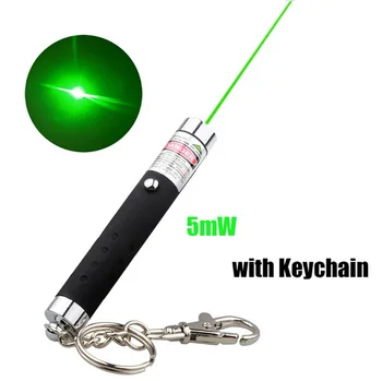 5MW Zelené Laserové Ukazovátko Pero Vysoký Výkon 532NM Svetlé Jediný Bod Zelená Lazer Pero s prívesok