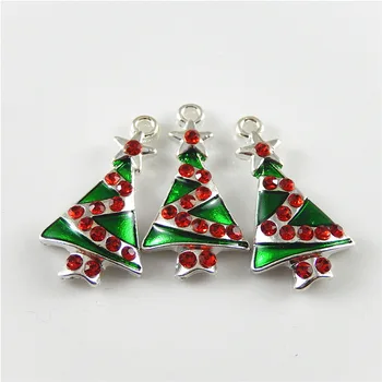 (5pieces)Smalt Strom Náhrdelník Prívesok Zliatiny Crystal Vianočné Dec Šperky Vešiak Náramok zobrazili kľúčové tlačidlá 27*15 mm Ručné Remeselné 52423
