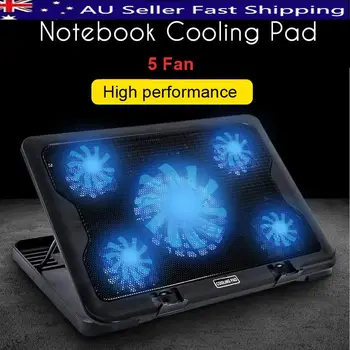 5V 5 Fanúšikov Notebooku USB chladič Chladiacej Podložky Nastaviteľné Chladnejšie chladiaca podložka pre Notebook Notebook s LED svetlá