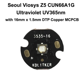 5W Soule Viosys UV 365nm Z5 Série CUN66A1G Ultrafialové UV LED Žiarič S KDLITKER DTP Medi MCPCB - 1 ks