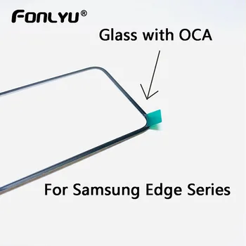 5X Telefón LCD Displej Vonkajšie Predné Sklo s OCA Montáž Pre Samsung Galaxy S8 S9 S10 Plus S10E Note8 9 10 10+ Opravu, Výmenu