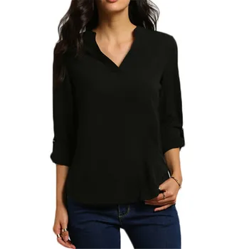 5XL Blúzky Tričko Lacné Oblečenie Čína Biela Čierna Dlhý Rukáv Ženy Topy Tee Blusas Feminina Príležitostné Letné Nízke Ceny, Blúzky