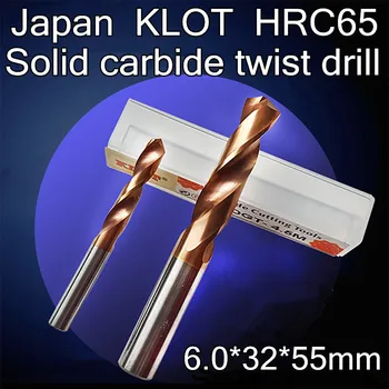6.0*32*55mm 2ks/set Japonsko KLOT HRC65 povlak karbidových twist vŕtať spracovanie Tvrdosť 65 stupňov týchto materiálov