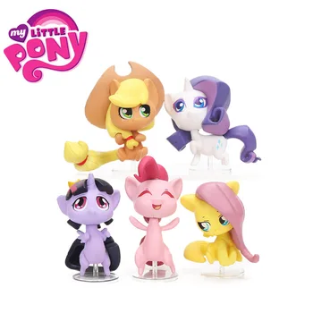6.5-8 cm Môj Malý Pony Hračky 5 ks/set Twilight Sparkle Rainbow Dash Pinkie Pie Rarita, PVC Akcie Obrázok Nastaviť Q Verzia Modelu Hračky
