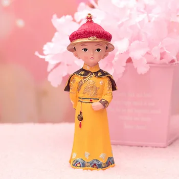 6.5 palcový Čínsky Cisár Cisárovná Figúrka Živice Kráľovná Ornament Kroji Domáce Dekorácie Tortu Vňaťou Miniatúrne