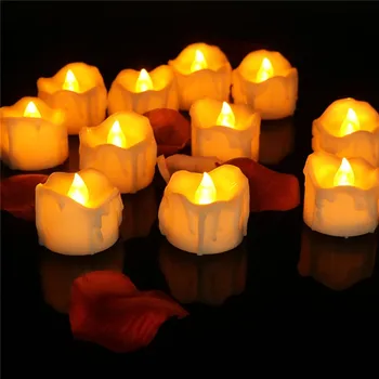 6 alebo 12 Ks LED Tealight sviečkach Blikanie LED Sviečky s Časovač Elektronickej Bougie Lampa s Batériou Dovolenku Dekorácie
