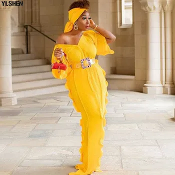 6 Farby Afriky Šaty pre Ženy Zloženke Afrike Šaty Afriky Oblečenie, Módne Dlhé Maxi Večer Party Šaty Župan Africaine Femme