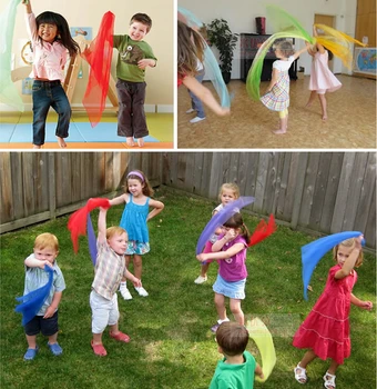 6 farby Deti gymnastika šatky pre vonkajšie hry hračky/ Deti, Dieťa materskej interaktívne vreckovku vzdelávacie hračky GYH