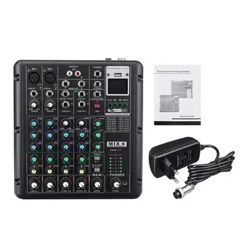 6 Kanálov Bluetooth DJ Mic Audio mixer Contrl LED Digitálny Displej Hudobný Stream Karaoke Hráčov Karaoke KTV Zápas Strany