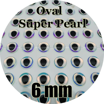 6 mm 3D Super Pearl (Oválne Žiak Biely Kruh) / 350 Mäkká Tvarovaná 3D Holografické Ryby Oči, Lietať Viazanie, Prípravok, Lákať, Plavidlá,