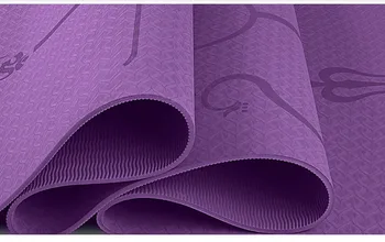 6 mm TPE Yoga Mat S Pozícia Riadku Non Slip Fitness Sport Koberec Podložky Na Cvičenie Gymnastiky a Pilates