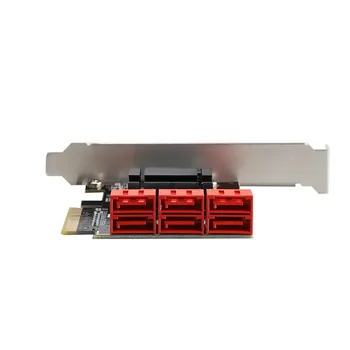 6 porty SATA 3.0 PCIe rozširujúca Karta PCI express 4X Gn 3 PCI express SATA Adaptér SATA 3 Converter Chladiča
