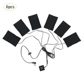 6-v-1, USB Oblečenie Kúrenie Pad Uhlíkových Vlákien Elektrické Vyhrievané Podložky s Nastaviteľným Tretí Prevodový Mat List Ohrievača Pre Teplú Ženy Muži