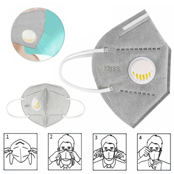 6 Vrstvy Opakovane Kn95 Masku na Tvár s Vysokou Ochranou S Dýchaním Ventil Prachu FFP3 Ochranné Masky S Valved FFP2 FaceMask