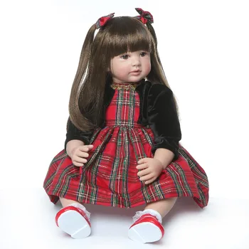 60 cm skutočné znovuzrodenie silikónové Baby Doll Hračky Vinyl Princezná Batoľa Deti Ako Živé Dievčatá Limited Kolekcia Vianoce, Narodeniny bábiky