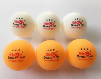 60 gule/120 lopty Double Ryby Stolný Tenis Loptu Orange V40+ 3-hviezdičkový bez rámčeka materiál ABS plast poly ping pong loptičku