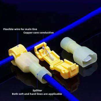 60pcs box T-typ svorkovnica wire connection clamp rýchle kôra-voľný konektor plug drôtov a káblov pre domácnosť príslušenstvo