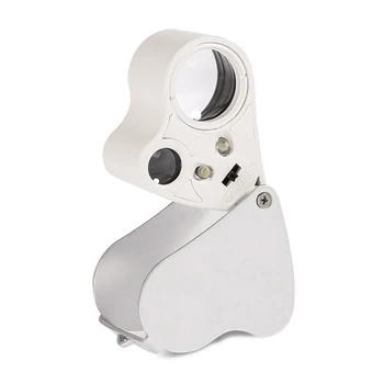 60X 30X LED Svetlo Prenosné Klip Mini zväčšovacie sklo Mini Pocket Vysoko Jasný LED Mikroskopom Lupy