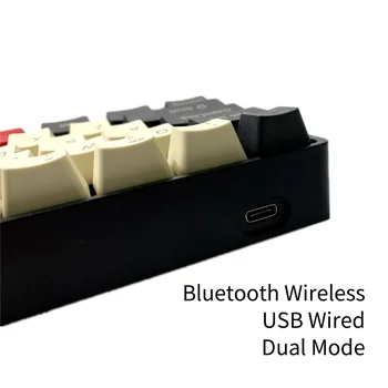 61Keys Bluetooth Mechanical Gaming Keyboard PBT Keycaps RGB Podsvietenie Nepremokavé Bezdrôtový Duálny Režim Pre Hernú Plochu