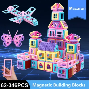 62-346pcs Magnetické Stavebné Bloky Magnet Dizajnér stavebnicový Modelovanie Tehly Magnetické Hračky pre Deti, Darčeky