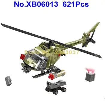 621pcs vojenské série bojových vrtuľníkov nastaviť stavebné bloky 3 Hračka