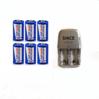 6pcs 880mAh CR2 3v batériou lithium-ion batérie fotoaparátu + 1pcs cr2 nabíjačky batérií