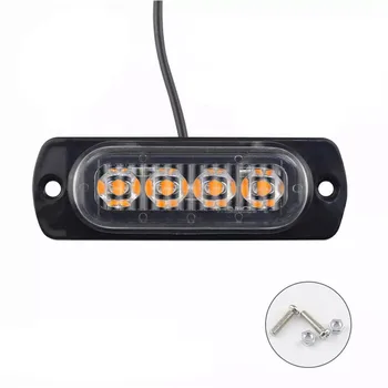 6PCS Amber Bočné Svetlá 4LED Bočné Obrysové Svetlo Prívesu 12V LED Pozičné Svetlo Pre Truck