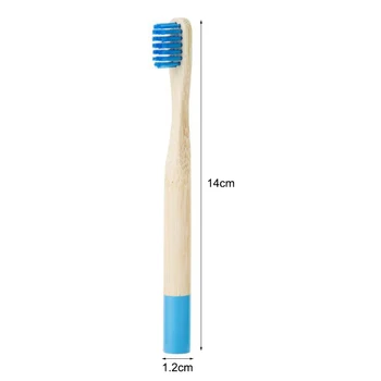 6pcs dieťa Bambusu zubná Kefka Medium Štetiny Biodegradovateľný Plast-Free zubné kefky Valcové nízkouhlíkové Eco Bambusu Kefa