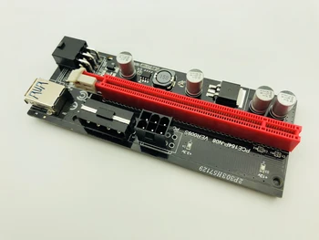 6pcs Dual LED VER009S PCI-E Stúpačky Karty 009S PCI Express 1X až 16X 0,6 M USB 3.0 Kábel 6Pin Molex Energie pre Bitcoin Banské Banské
