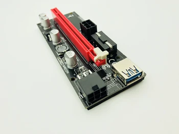 6pcs Dual LED VER009S PCI-E Stúpačky Karty 009S PCI Express 1X až 16X 0,6 M USB 3.0 Kábel 6Pin Molex Energie pre Bitcoin Banské Banské