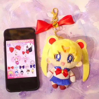 6pcs Sailor Moon Mesiac Prism Maskot kúzlo nastaviť Námorník Merkúr Venuša, Mars, Jupiter Námorník Chibi Mesiac plyšové hračky keyholder