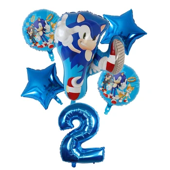 6pcs Sega Sonic the Hedgehog Balóny Super Hrdina 30inch Číslo Fóliový Balón Chlapec Dievča Brithday Party dekor deti hračka balóny