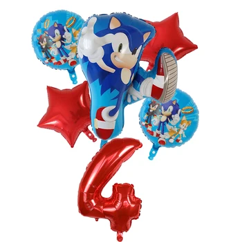 6pcs Sega Sonic the Hedgehog Balóny Super Hrdina 30inch Číslo Fóliový Balón Chlapec Dievča Brithday Party dekor deti hračka balóny