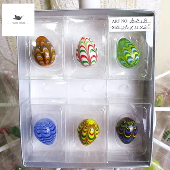6pcs/veľa 2,5 cm Farebné Vajcia krásne Sklenené guličky prúžok hank knotting loptu, kameň akvárium kvetináč dekoratívne deti hračky