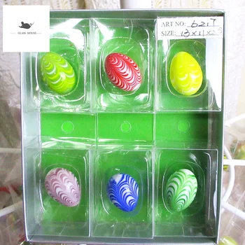 6pcs/veľa 2,5 cm Farebné Vajcia krásne Sklenené guličky prúžok hank knotting loptu, kameň akvárium kvetináč dekoratívne deti hračky