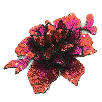 6pcs Šiť Na Ružový Kvet Korálkové Patch Výšivky Škvrny Na Oblečení Appliques DIY Príslušenstvo Parches Bordados Ropa AC1368