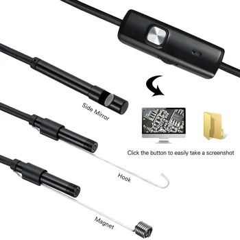 7.0 mm 3in1 Endoskopu Kamera 1.3 MP HD Typ-C, USB Endoskop s 6 LED 1M Kábel Nepremokavé Inšpekcie Borescope pre Android PC NN3